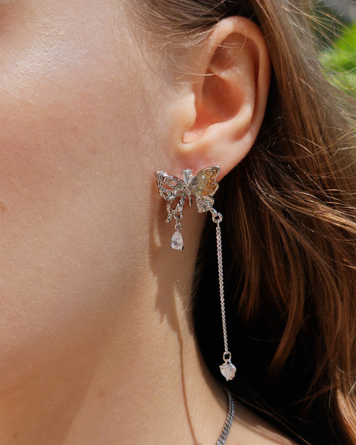 Amber Wings Mismatched Earrings - Nikaneko