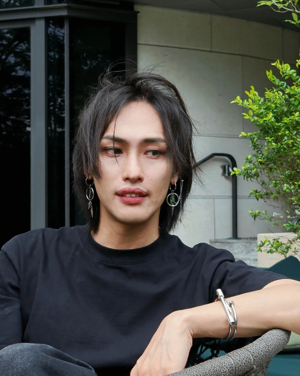 Ateez Spike and Chain Mismatched Earrings - Nikaneko