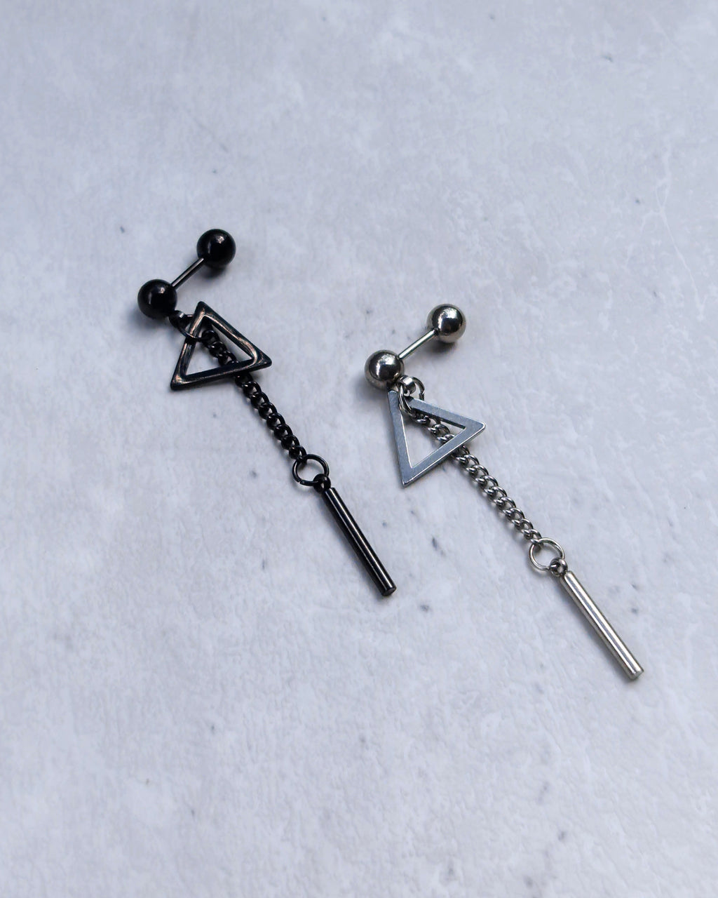 Geometric Earring Silver - Nikaneko