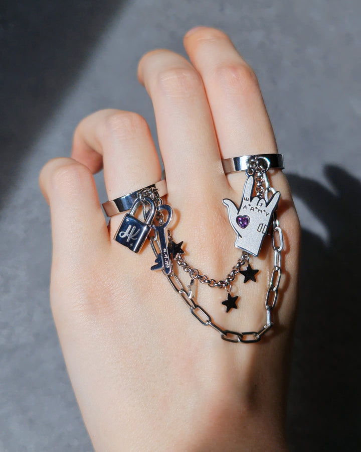 Jungkook Inspired Double Chain Ring Eternal Seven - Nikaneko