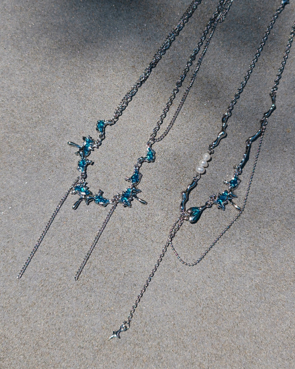 Ocean Blue Pearl Necklace - Nikaneko