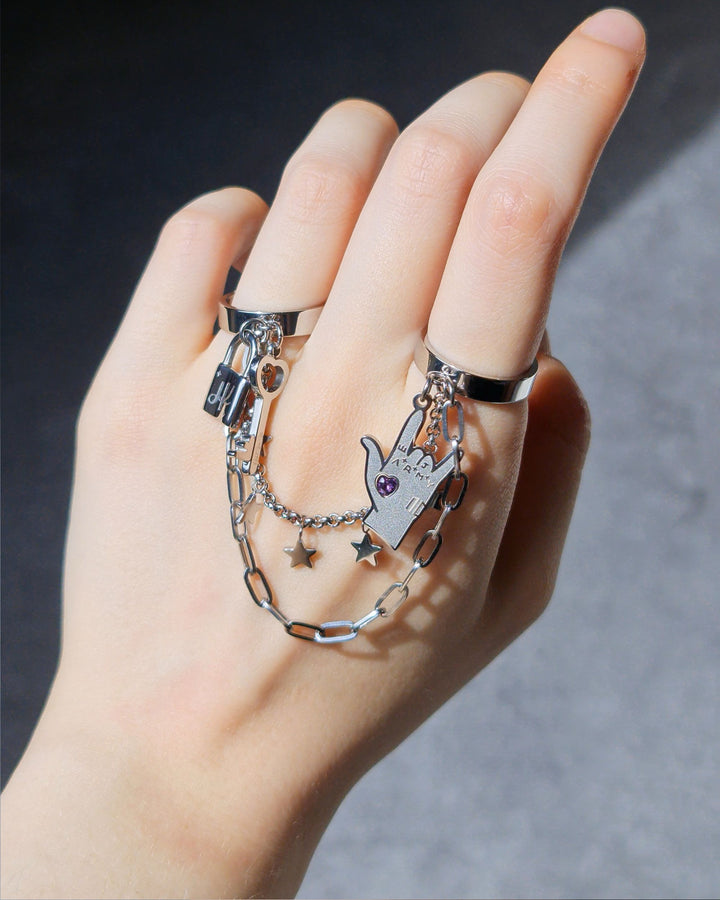 Jungkook Inspired Double Chain Ring Eternal Seven - Nikaneko