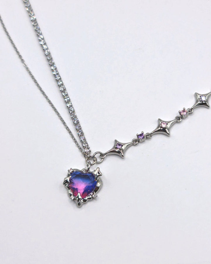 Necklace Gradient Heart Inspired by BTS Mikrokosmos - Nikaneko