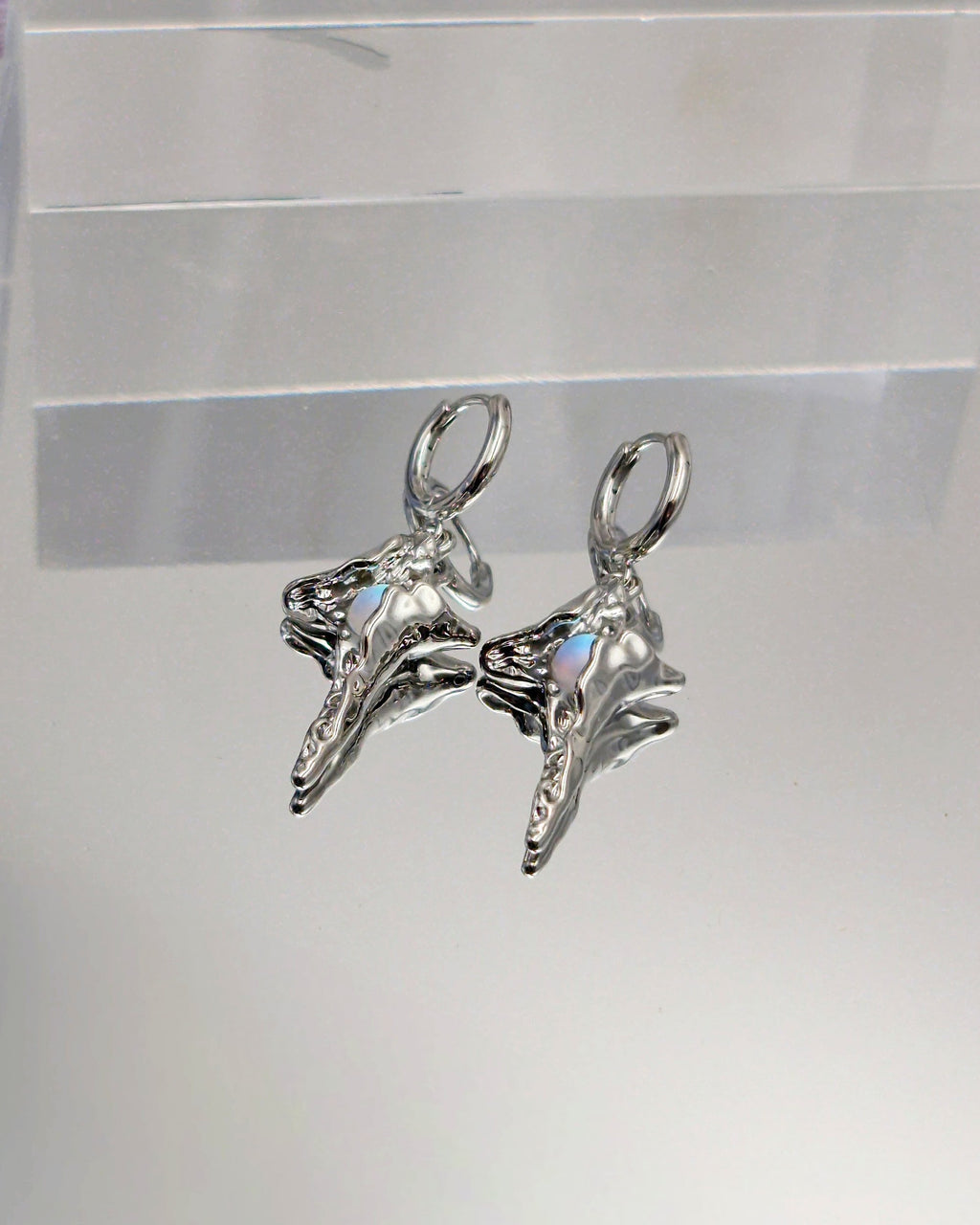 Moonstone Star Earrings - Nikaneko